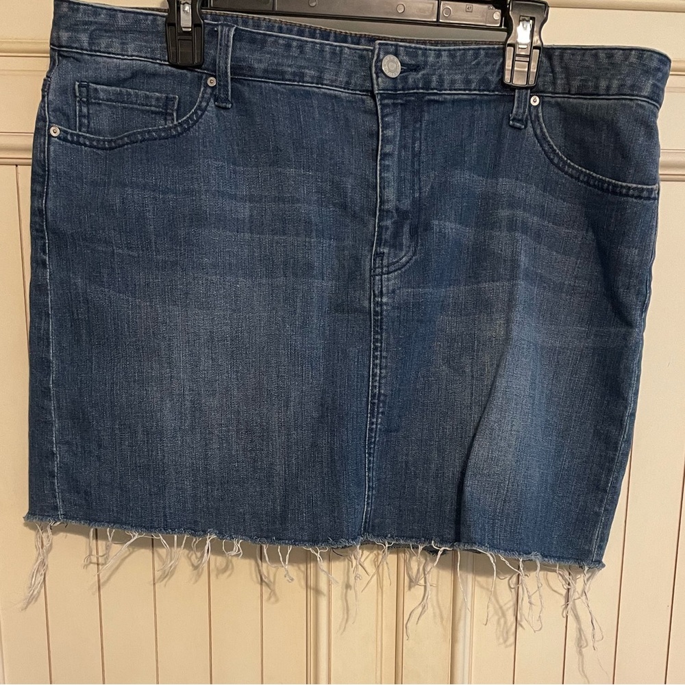 Tommy Hilfiger Raw Hem Denim Skirt